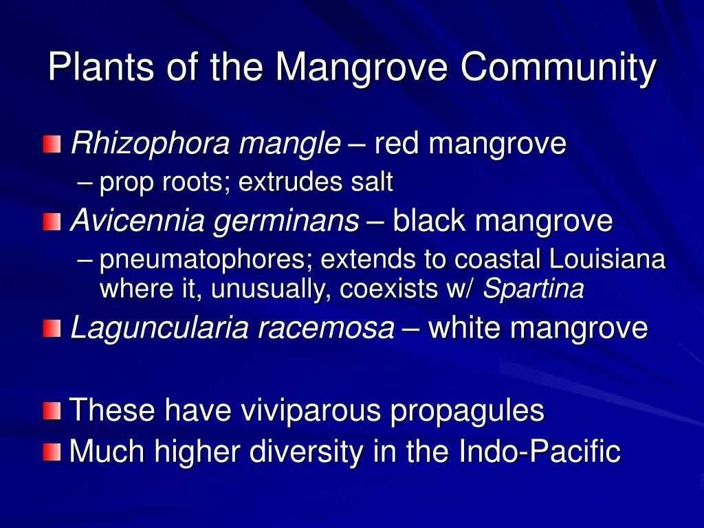 plants of the mangrove community