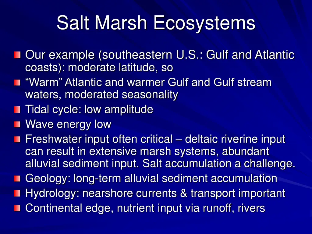 salt marsh ecosystems