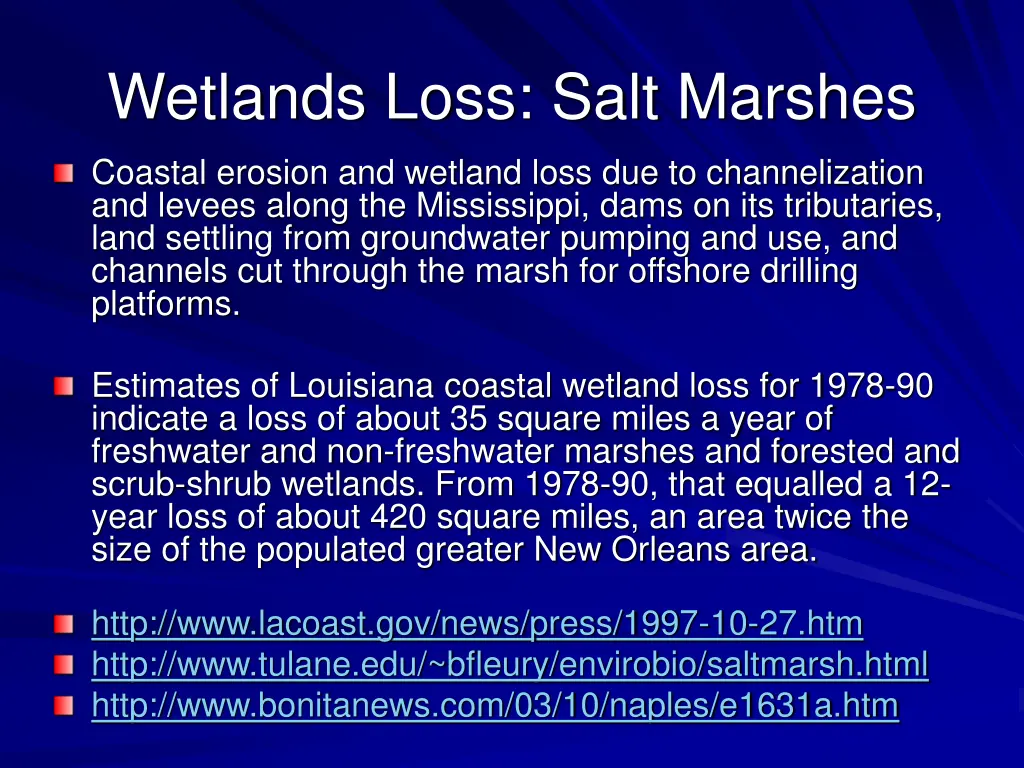 wetlands loss salt marshes