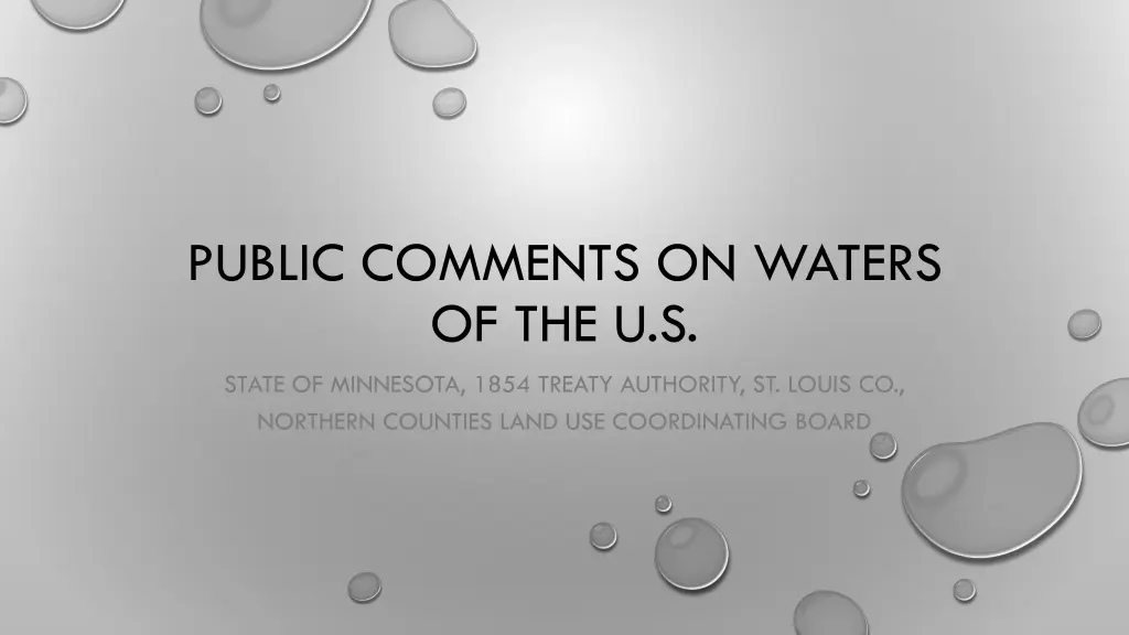 public comments on waters of the u s