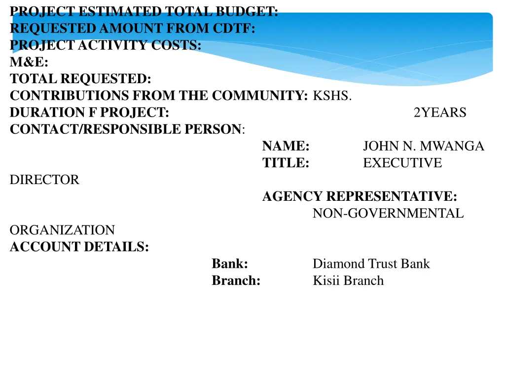 project estimated total budget requested amount