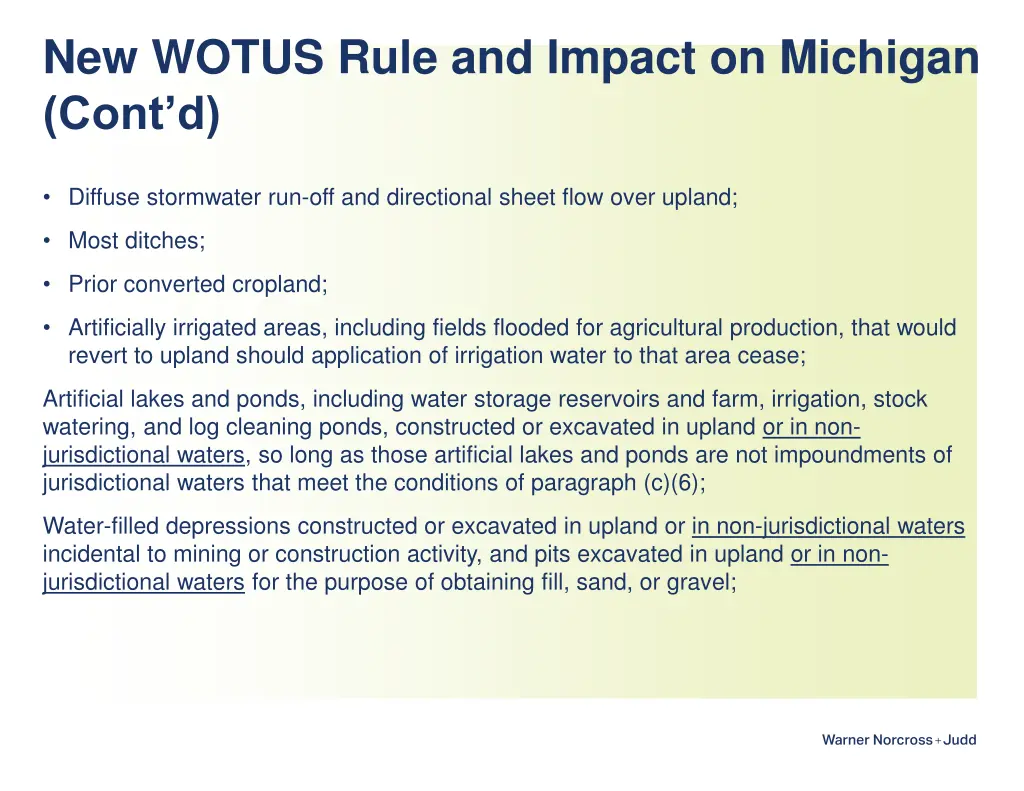 new wotus rule and impact on michigan cont d 1