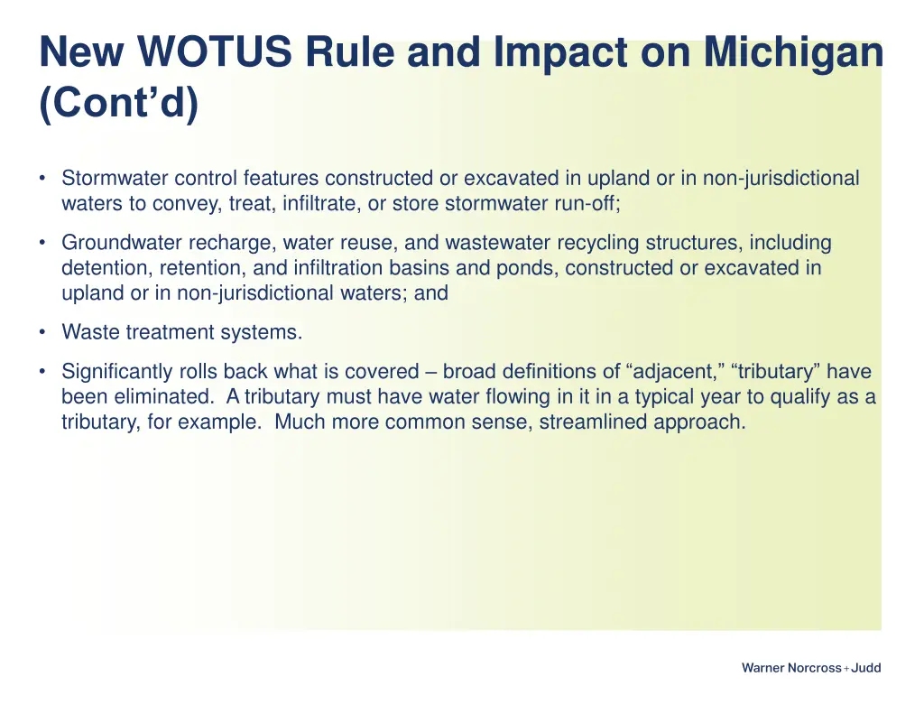 new wotus rule and impact on michigan cont d 2