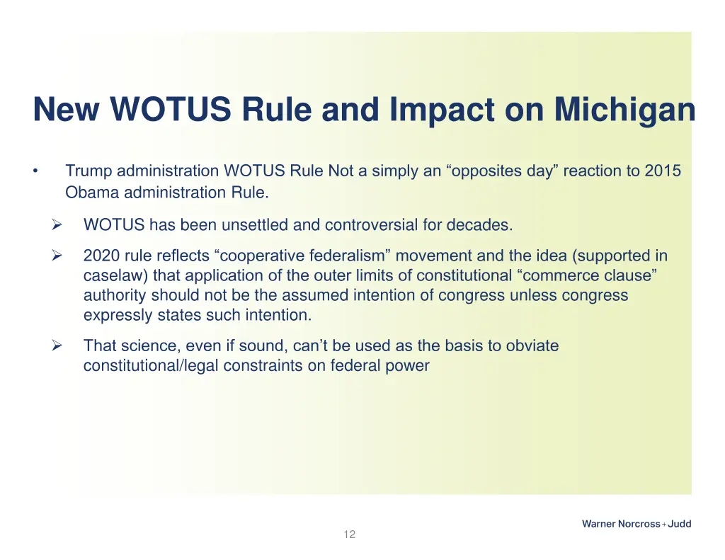 new wotus rule and impact on michigan