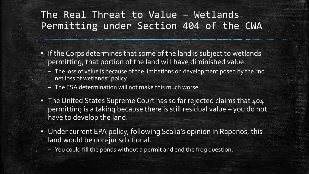 the real threat to value wetlands permitting