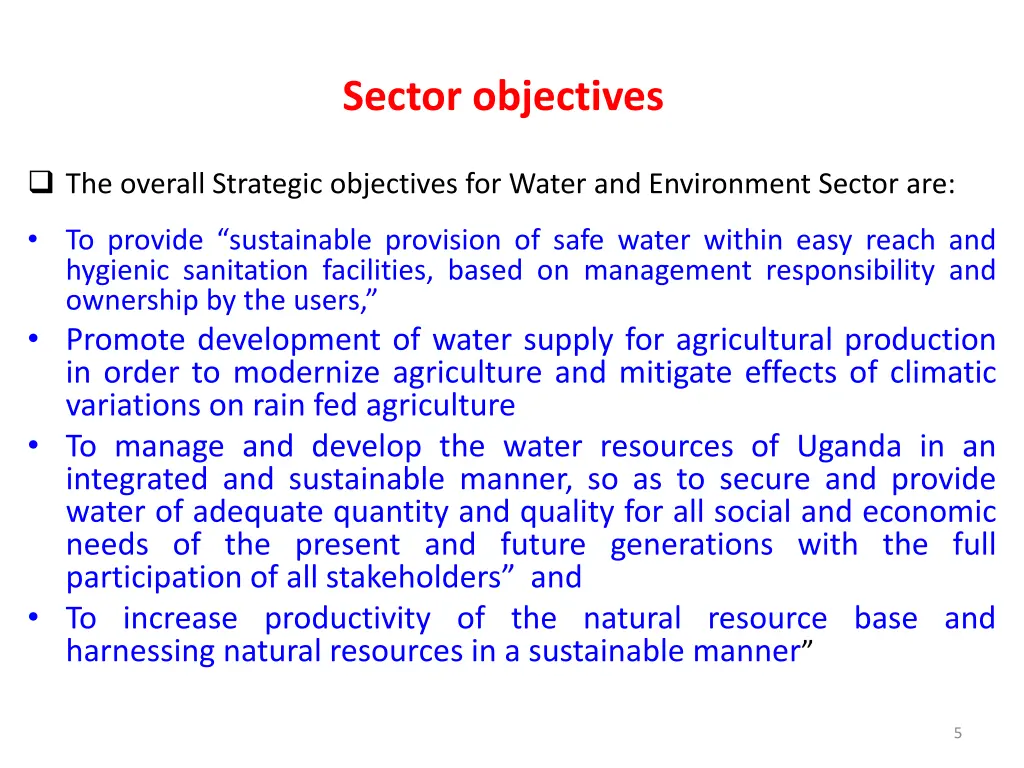 sector objectives