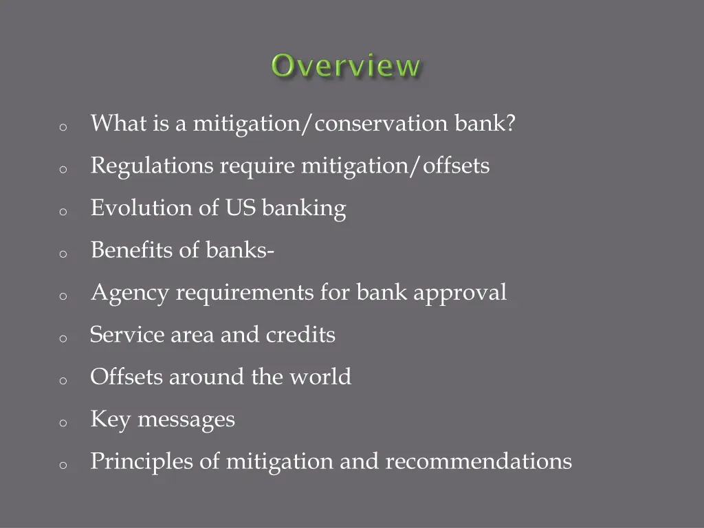 what is a mitigation conservation bank