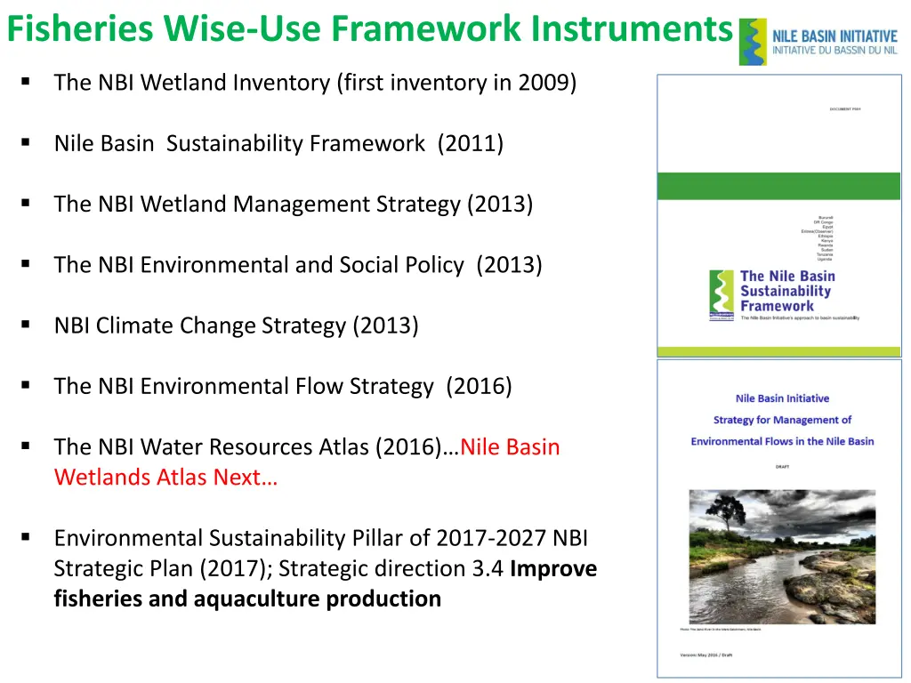 fisheries wise use framework instruments