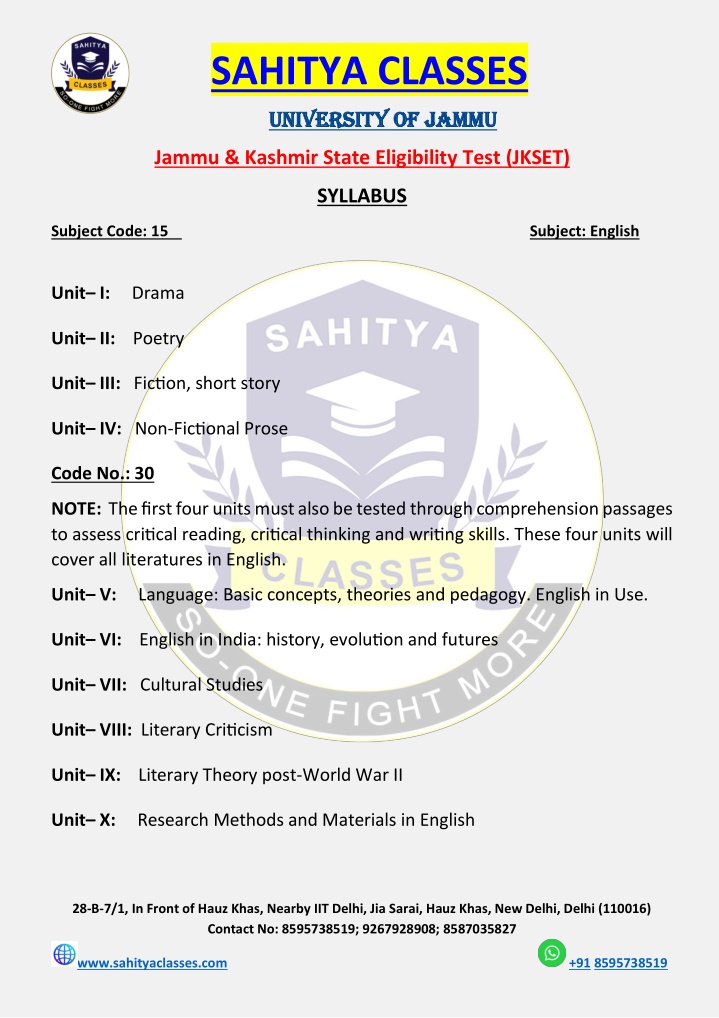 sahitya classes