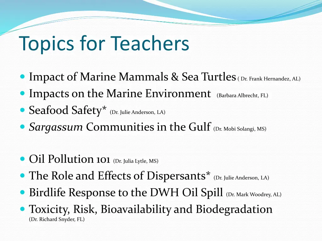 topics for teachers