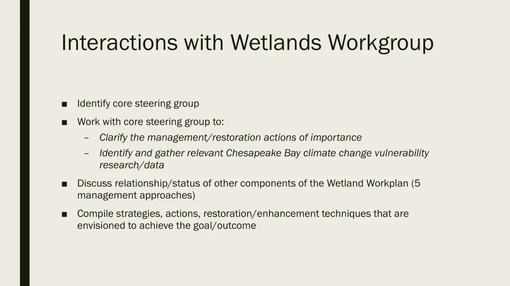 interactions with wetlands workgroup