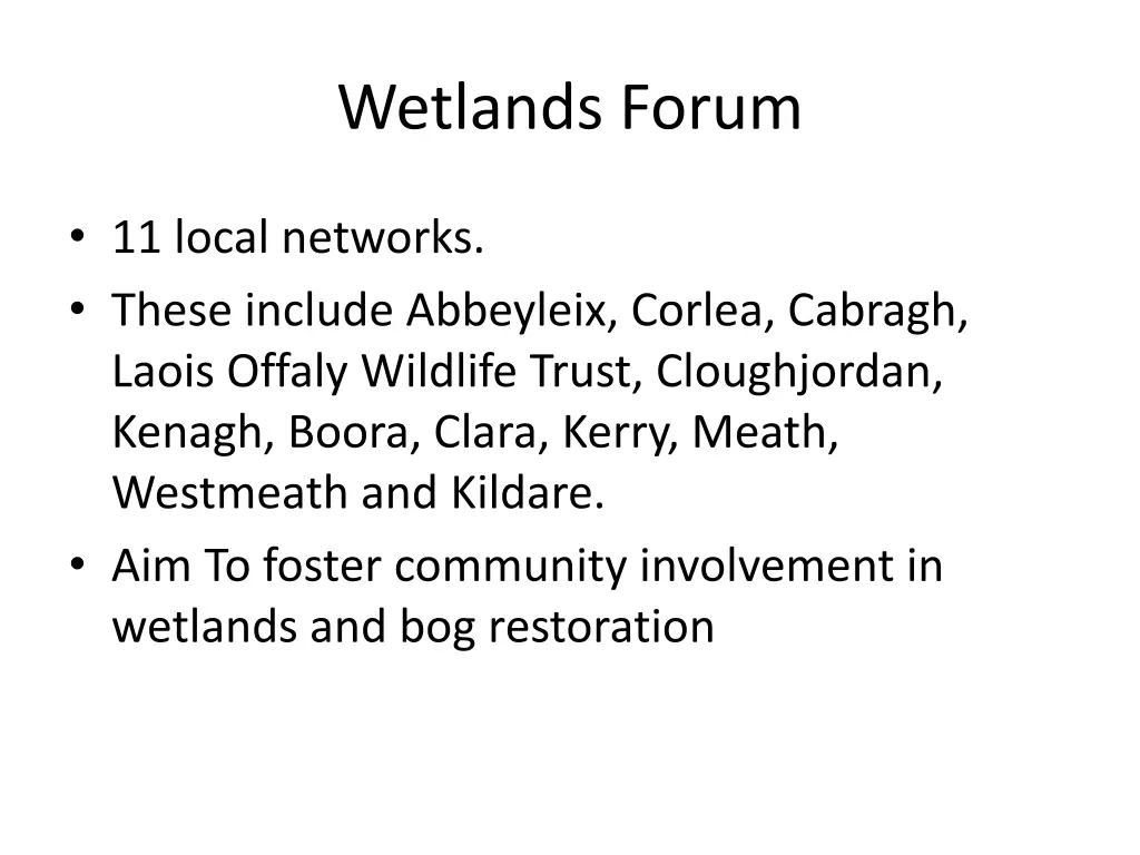 wetlands forum