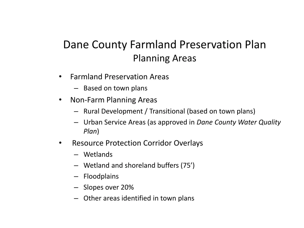 dane county farmland preservation plan planning