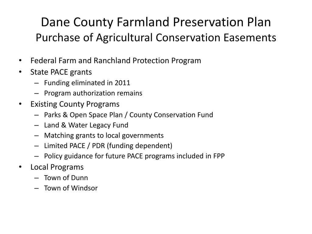 dane county farmland preservation plan purchase