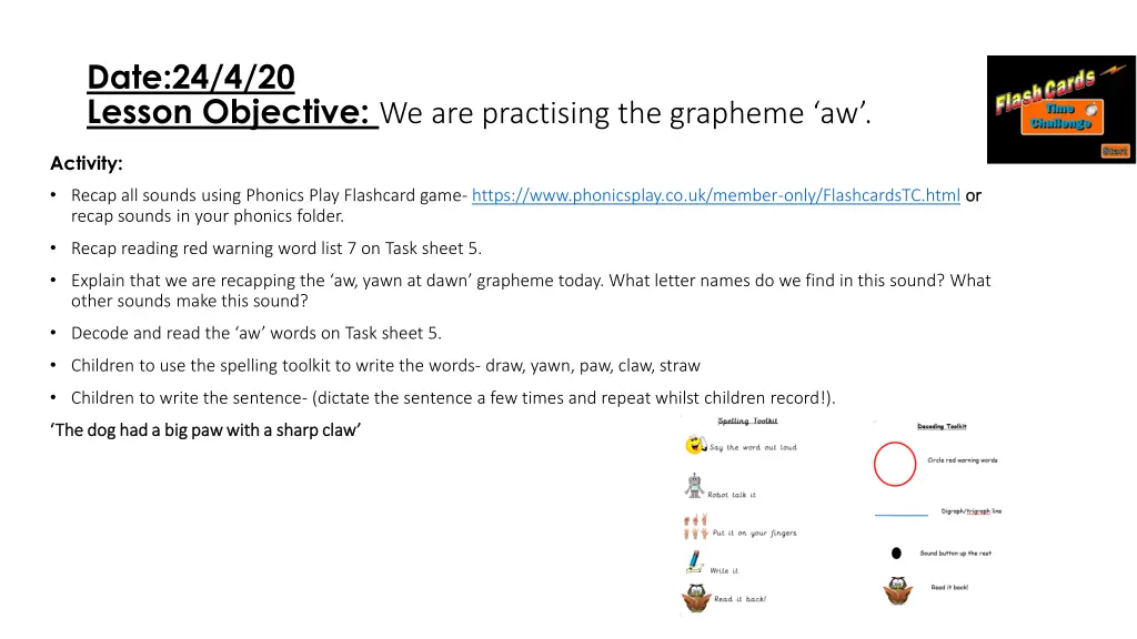 date 24 4 20 lesson objective we are practising