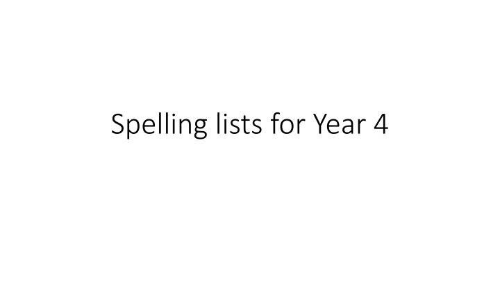 spelling lists for year 4