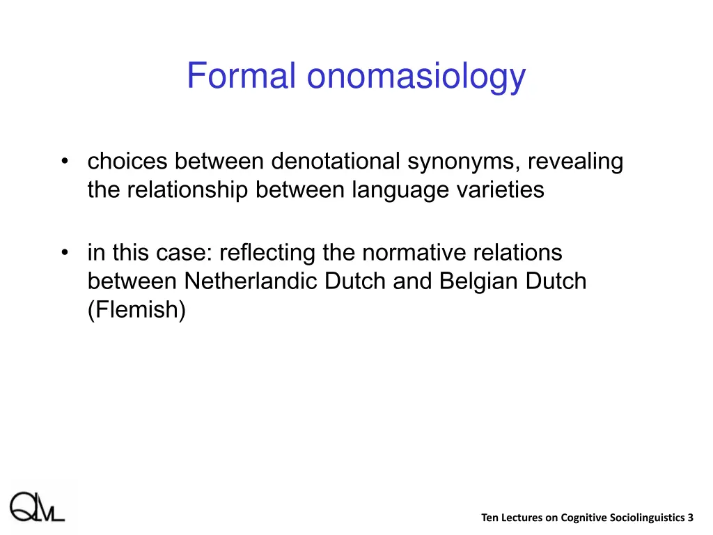 formal onomasiology