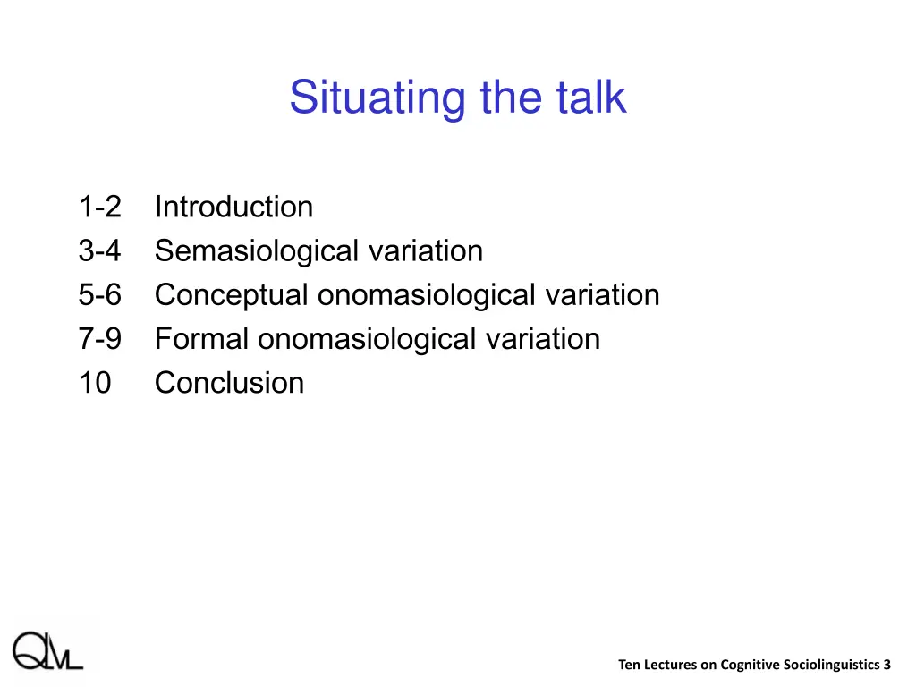 situating the talk