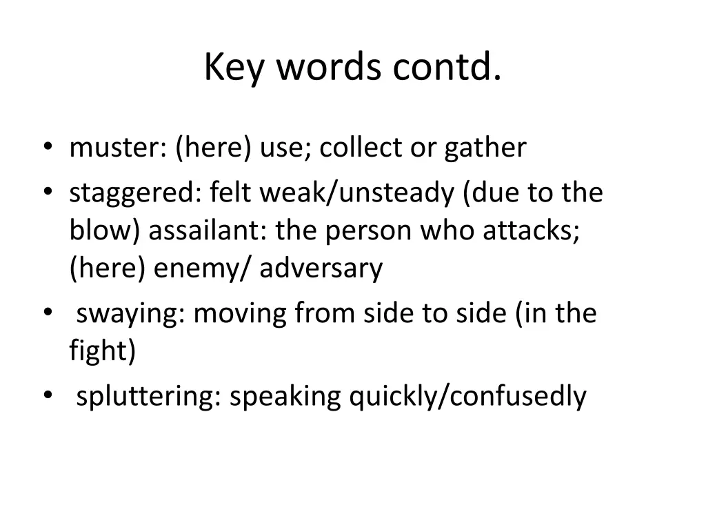 key words contd 2