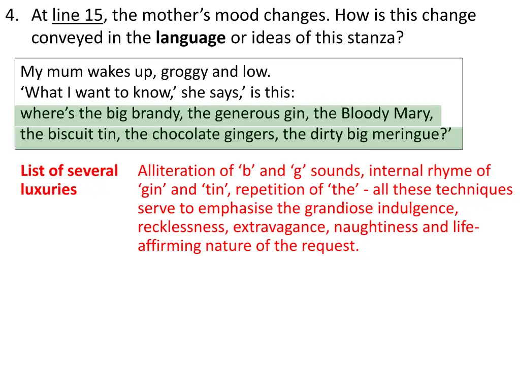 4 at line 15 the mother s mood changes 1