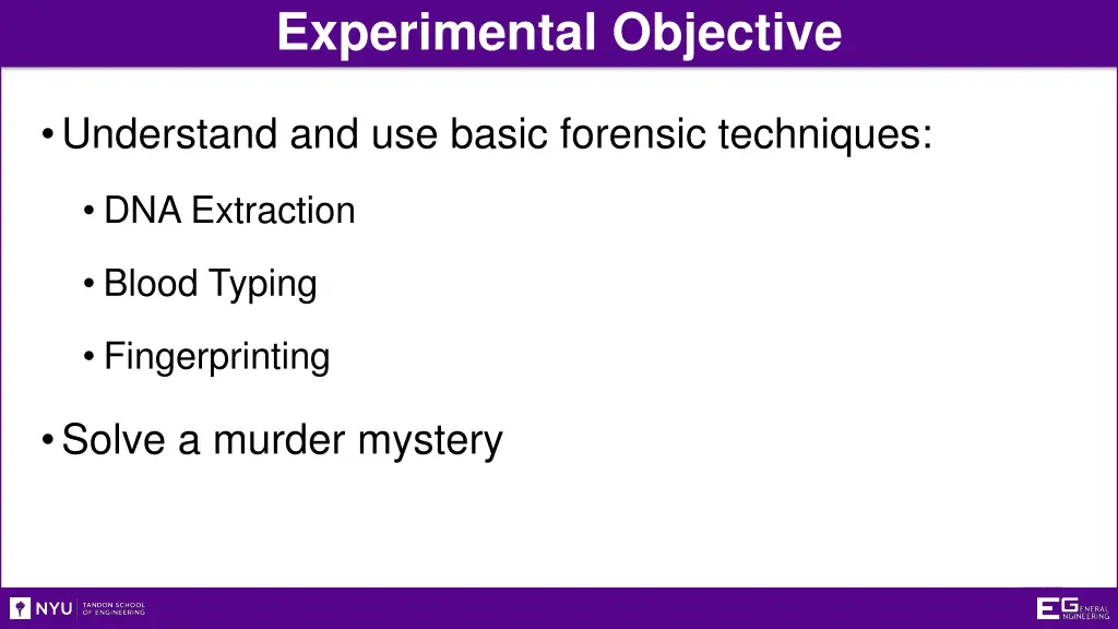 experimental objective