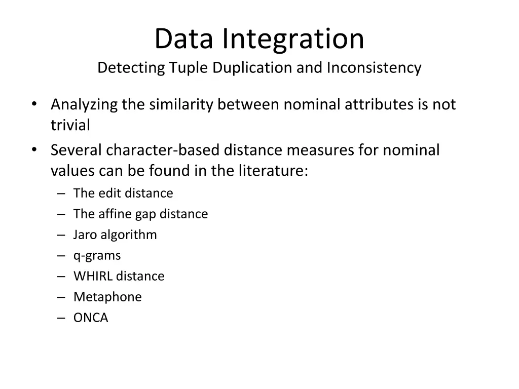 data integration detecting tuple duplication 1