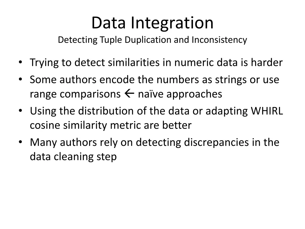 data integration detecting tuple duplication 2