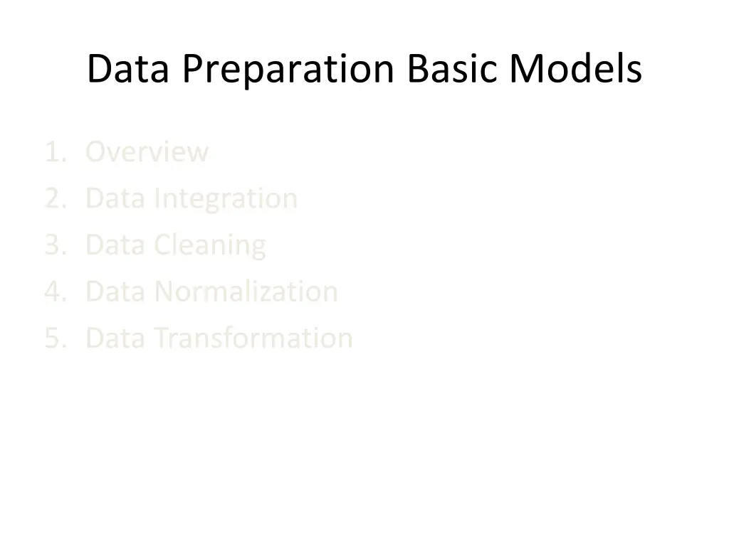 data preparation basic models 1