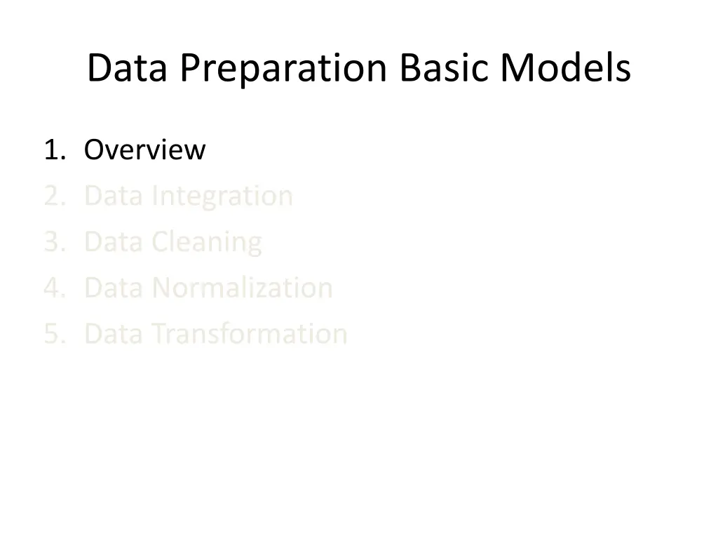 data preparation basic models 2