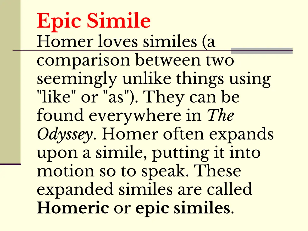 epic simile homer loves similes a comparison