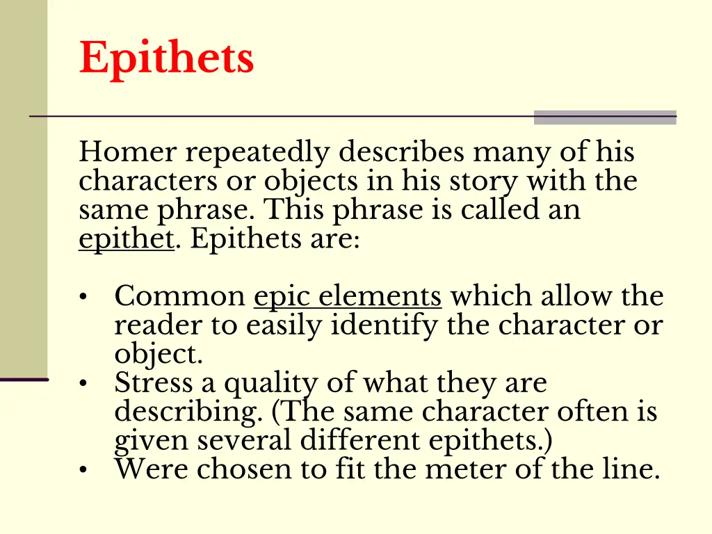 epithets