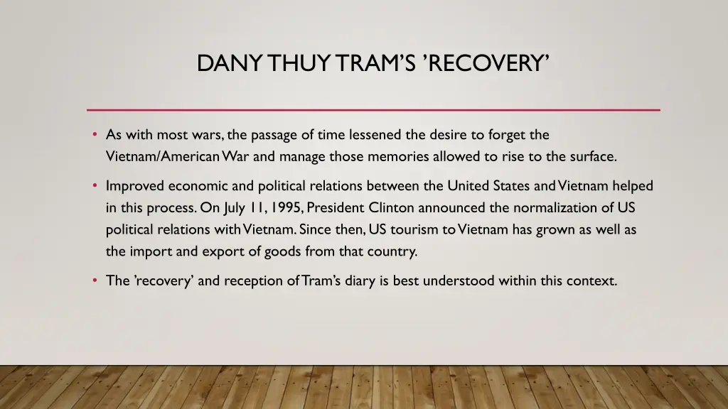 dany thuy tram s recovery