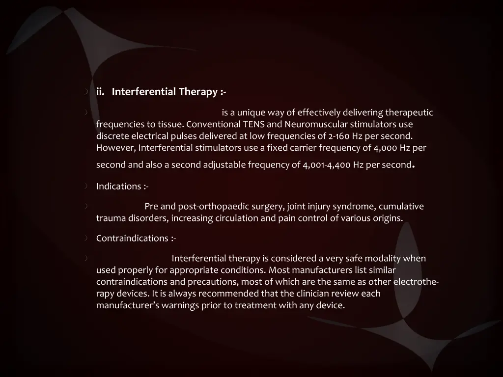 ii interferential therapy