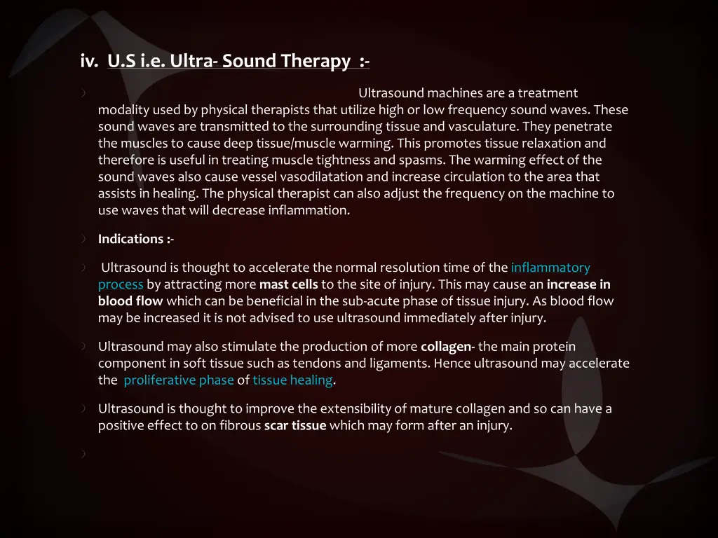 iv u s i e ultra sound therapy