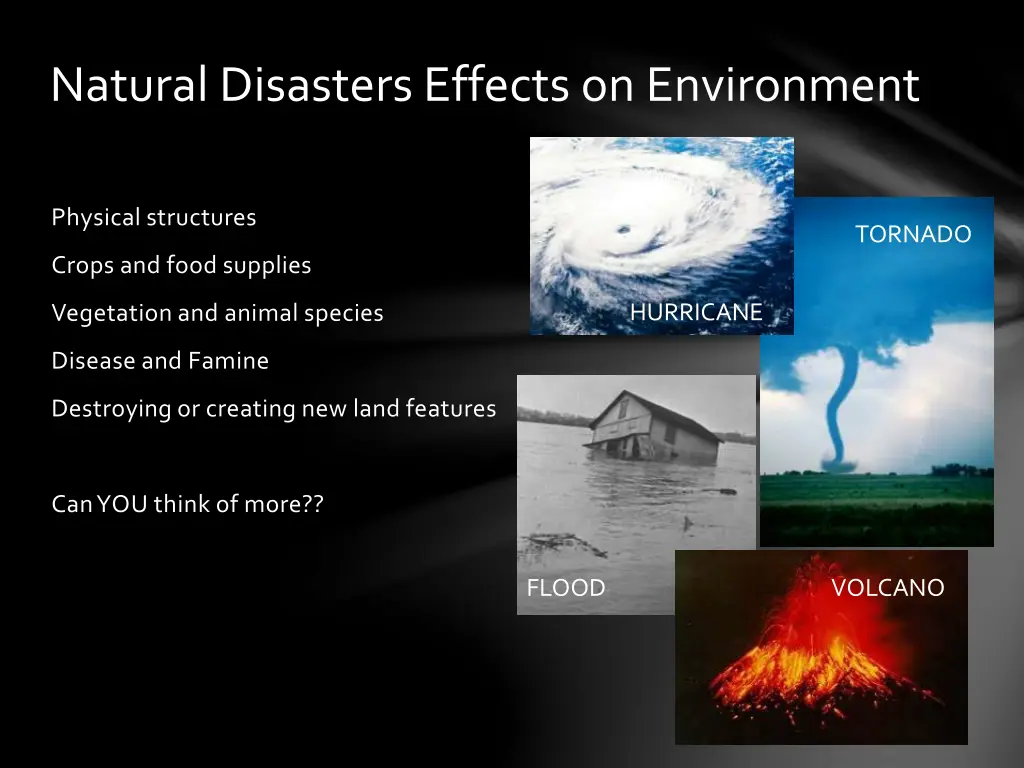 natural disasters effects on environment