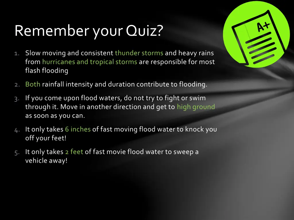 remember your quiz 1