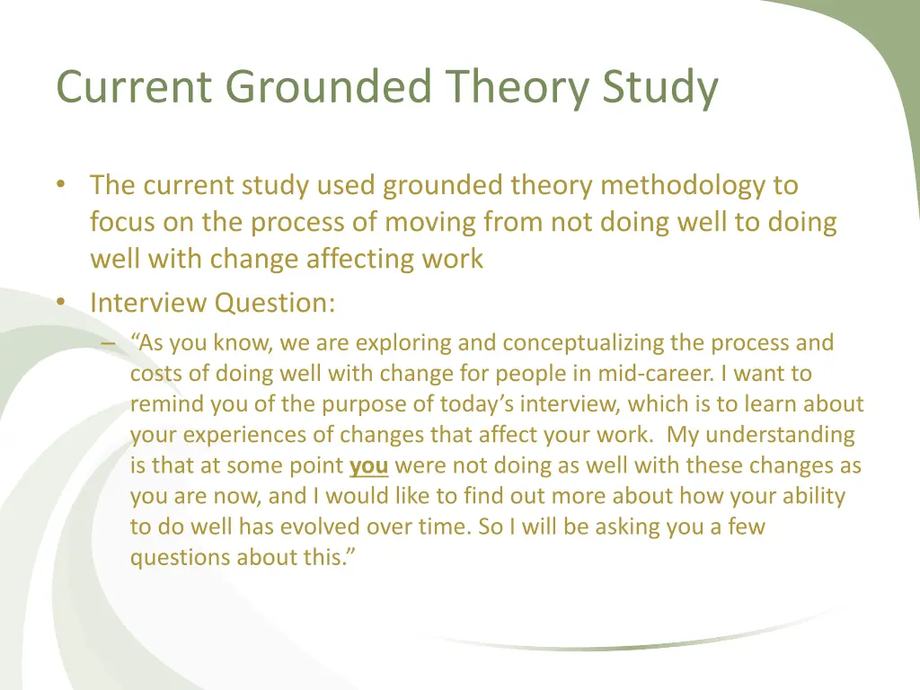 current grounded theory study