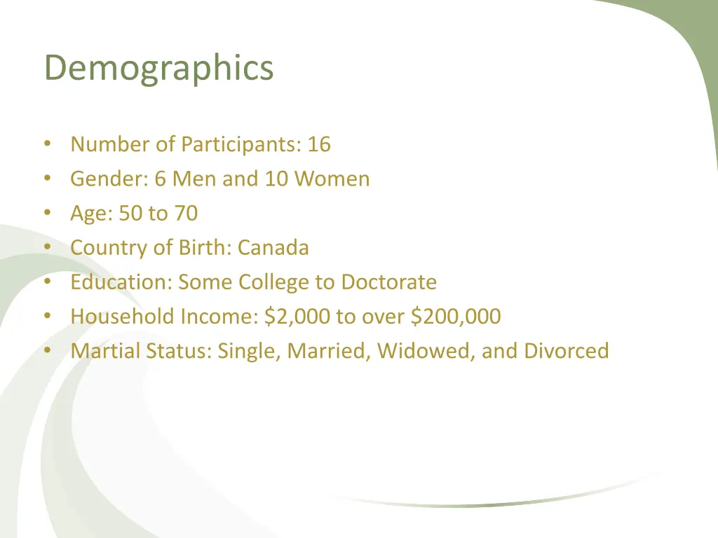 demographics