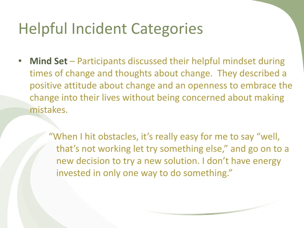 helpful incident categories 1