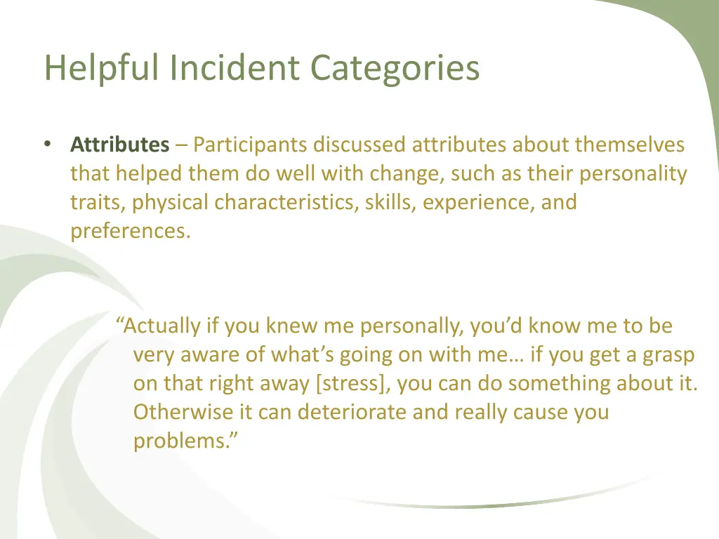 helpful incident categories 2