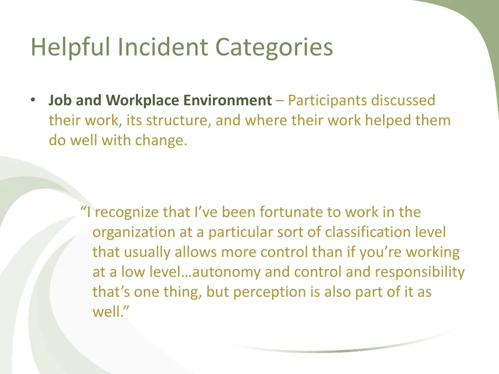 helpful incident categories 8