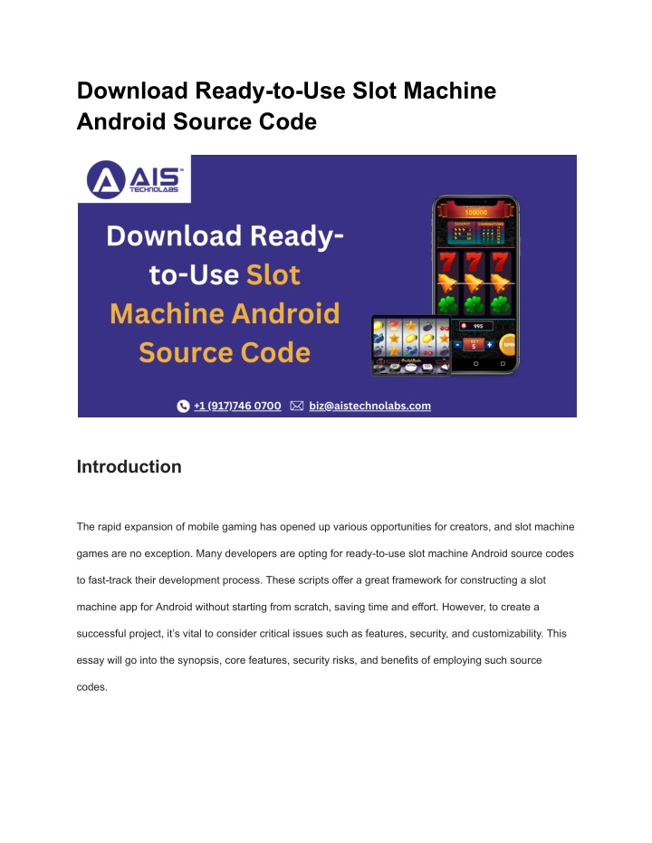 download ready to use slot machine android source