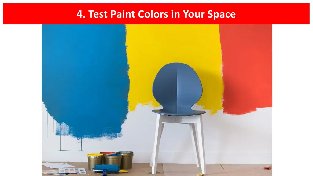 4 test paint colors in your space