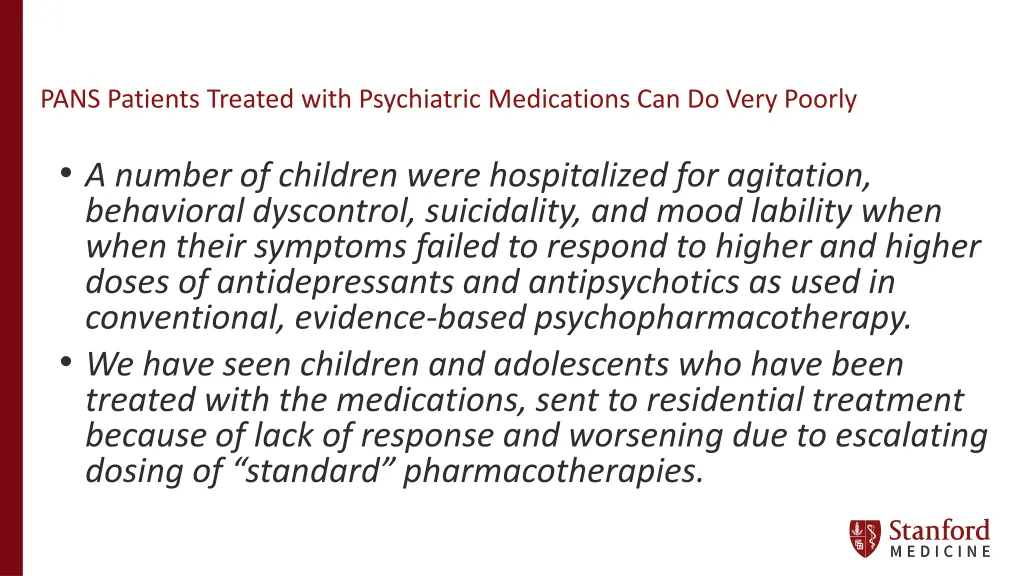 pans patients treated with psychiatric