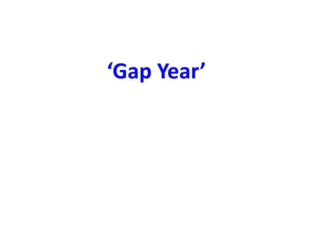 gap year