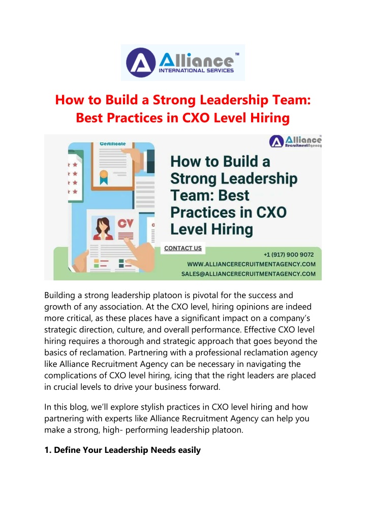 how to build a strong leadership team best