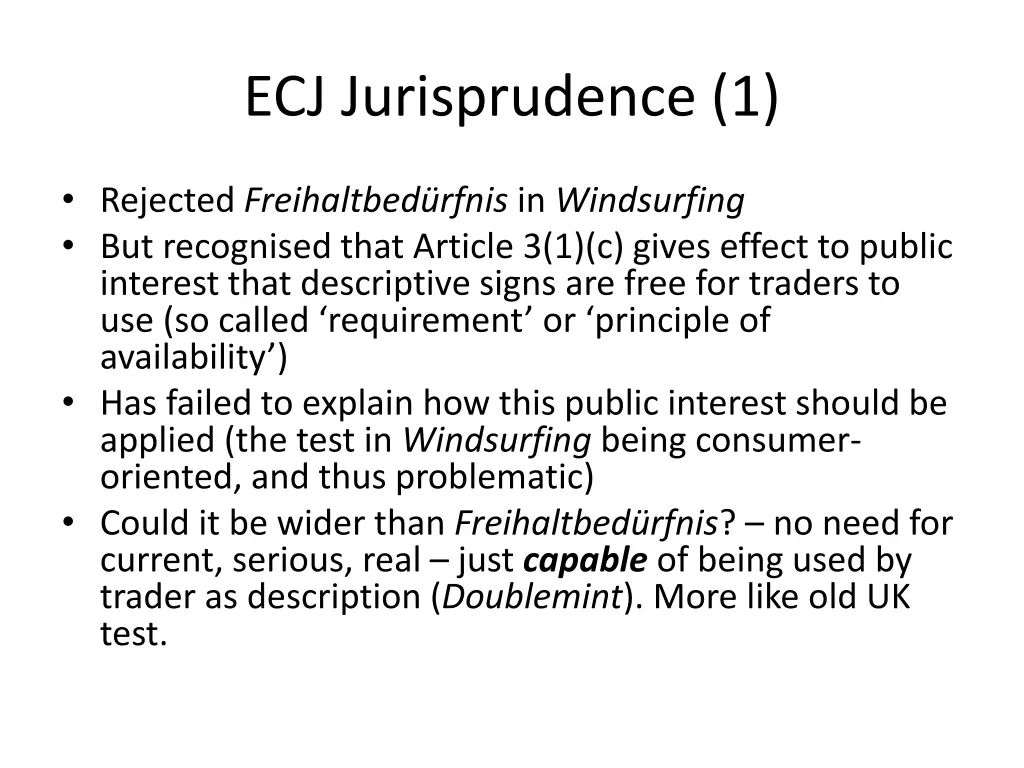 ecj jurisprudence 1