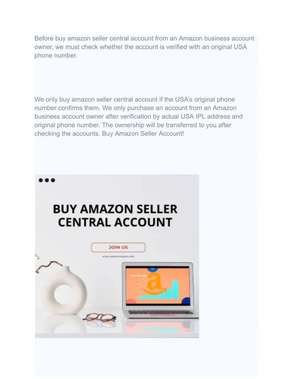 before buy amazon seller central account from