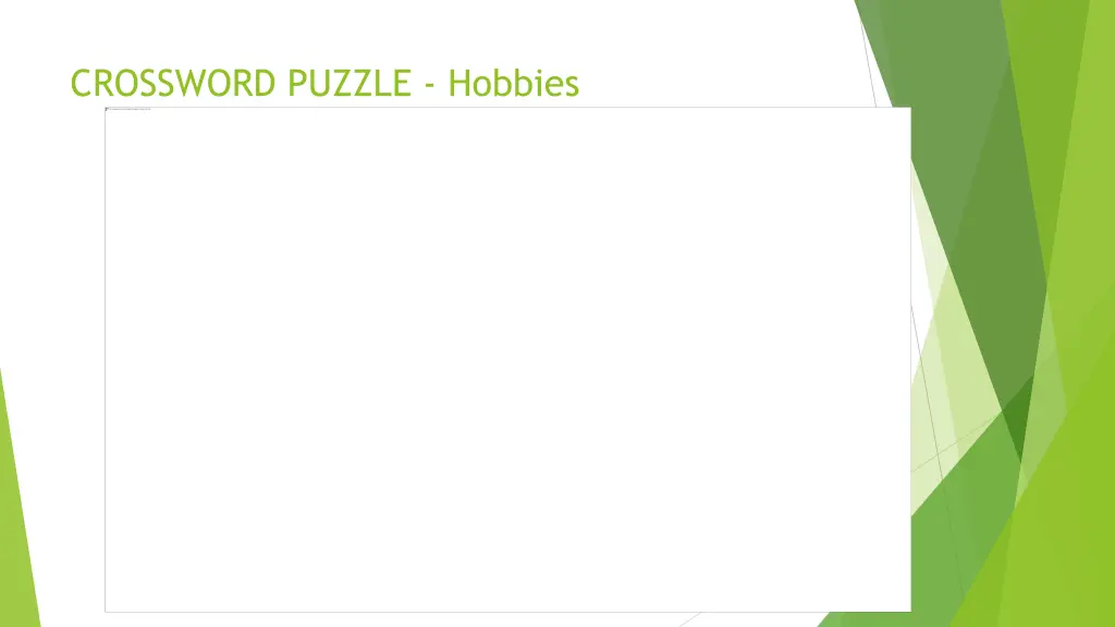 crossword puzzle hobbies