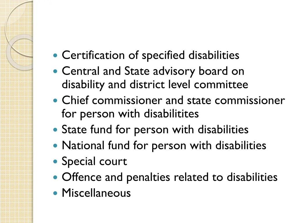 certification of specified disabilities central